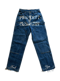Prop. of 1800. Fuck You Double Knee Denim Sz 34