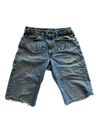 1800 Applique Orange Tab Cutoffs Sz 32
