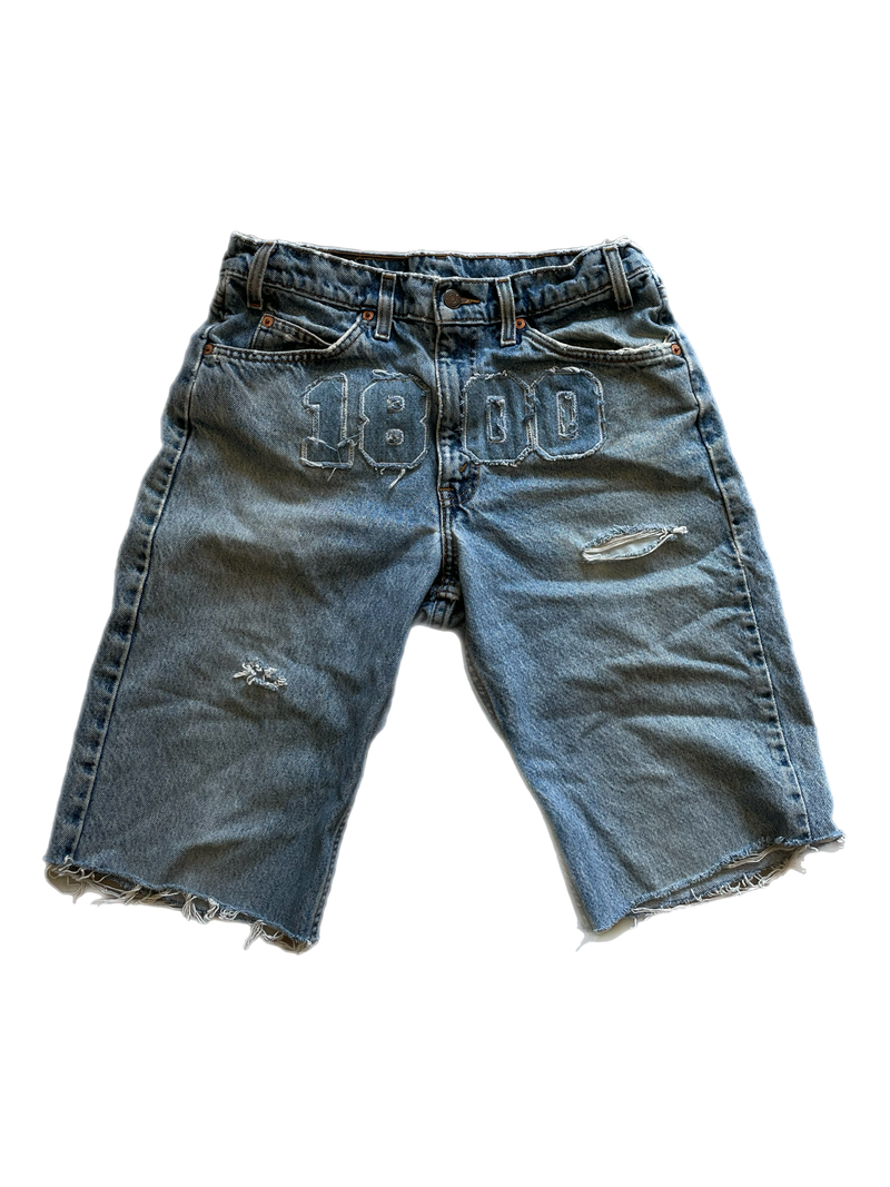 1800 Applique Orange Tab Cutoffs Sz 32