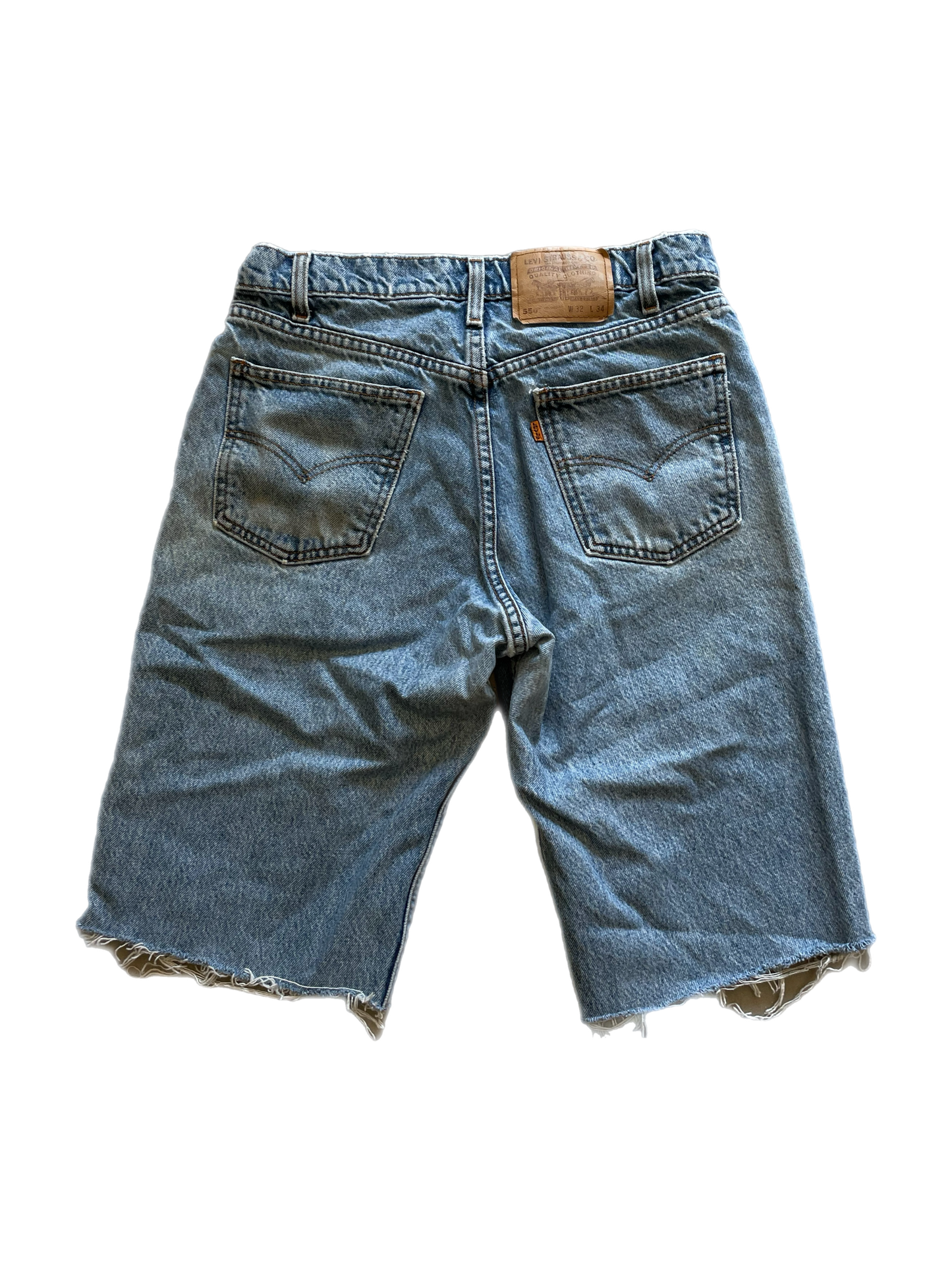 1800 Applique Orange Tab Cutoffs Sz 32