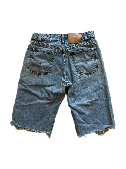 1800 Applique Orange Tab Cutoffs Sz 32
