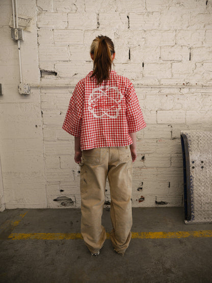 Mechanic Button Up Red