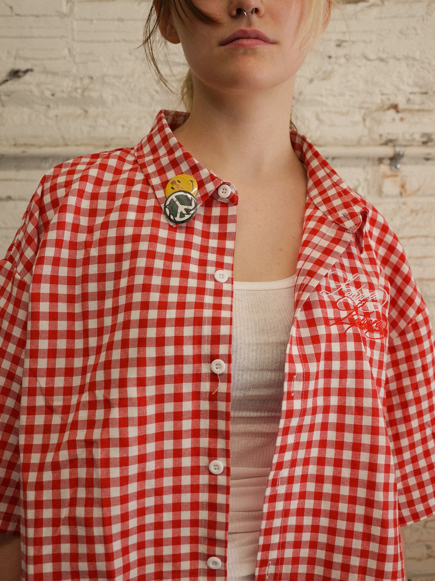 Mechanic Button Up Red