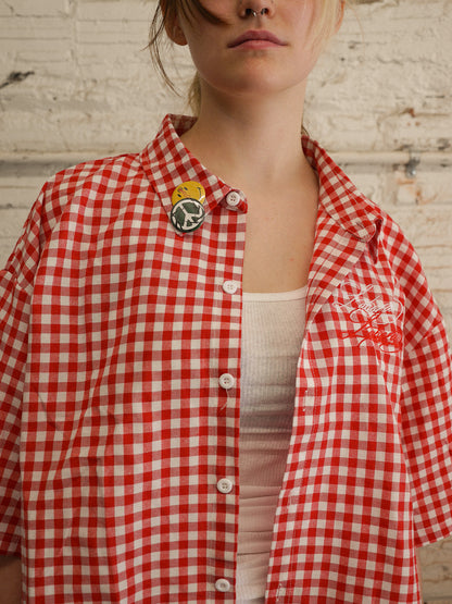 Mechanic Button Up Red