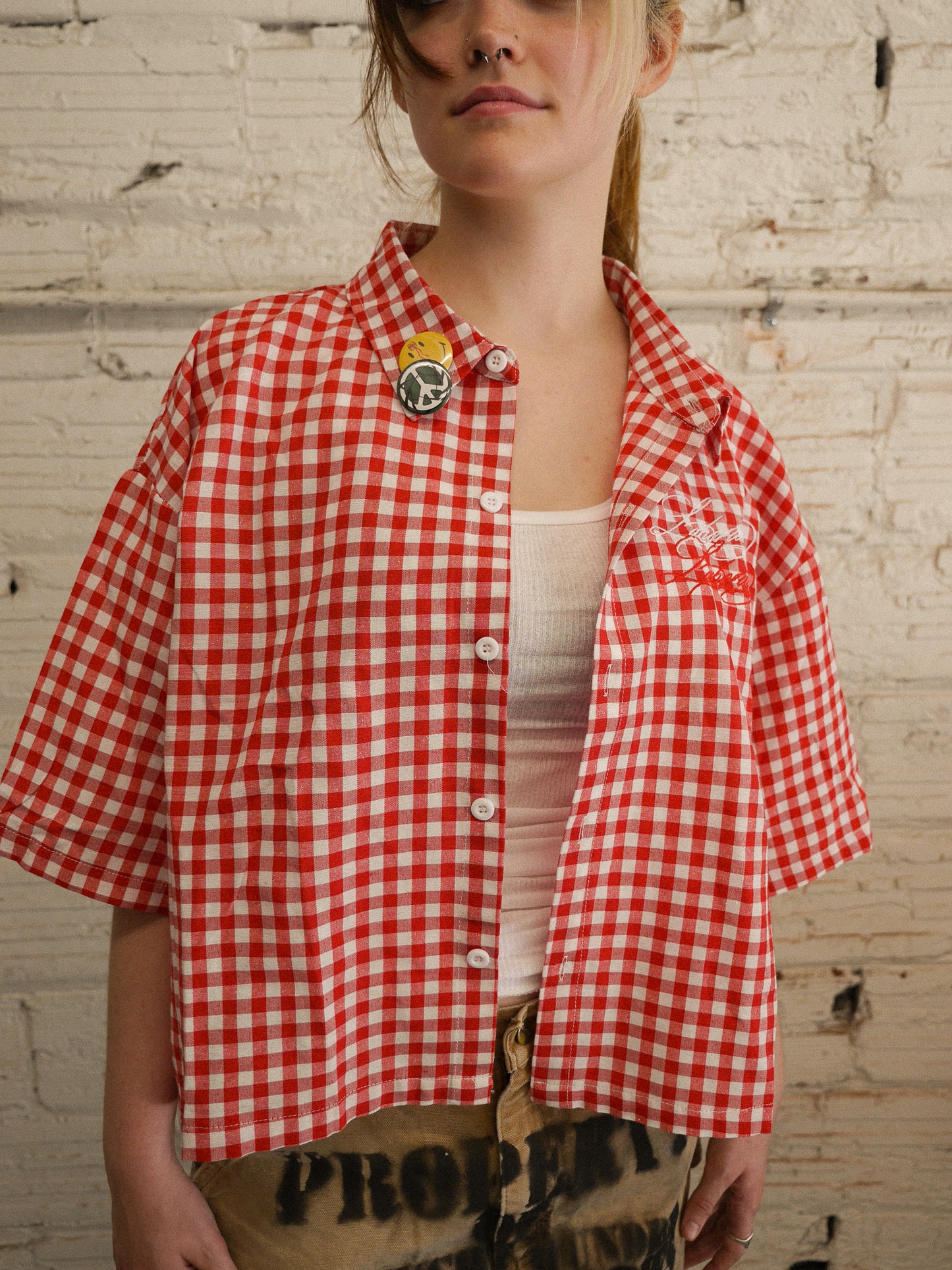 Mechanic Button Up Red