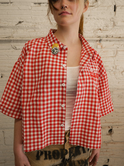 Mechanic Button Up Red